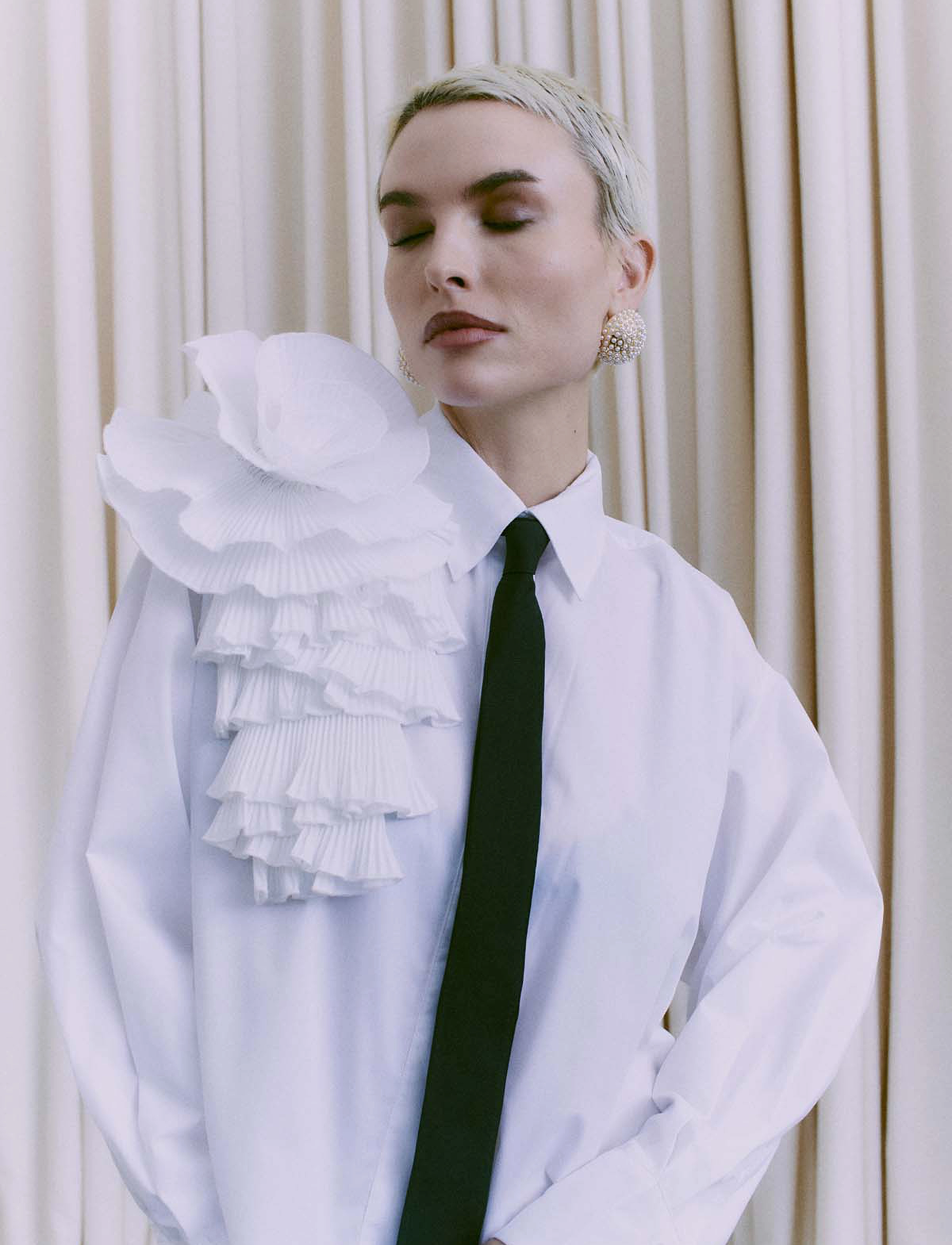 Copenhagen Muse - CMPLEAT-FRILL-SHIRT - bright white - 2