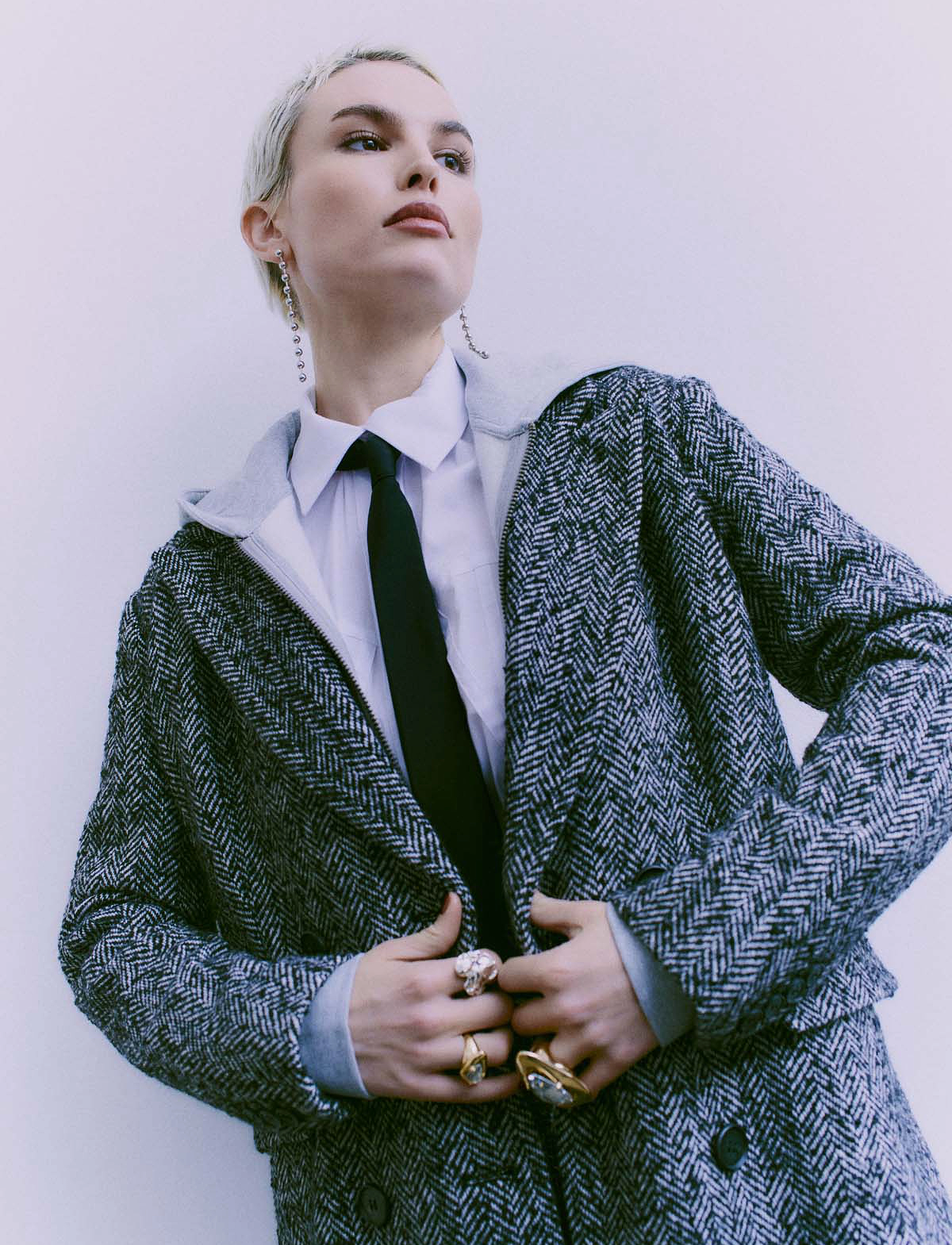 Copenhagen Muse CMYAN-COAT - Tøj - BLACK W. JET STREAM / black