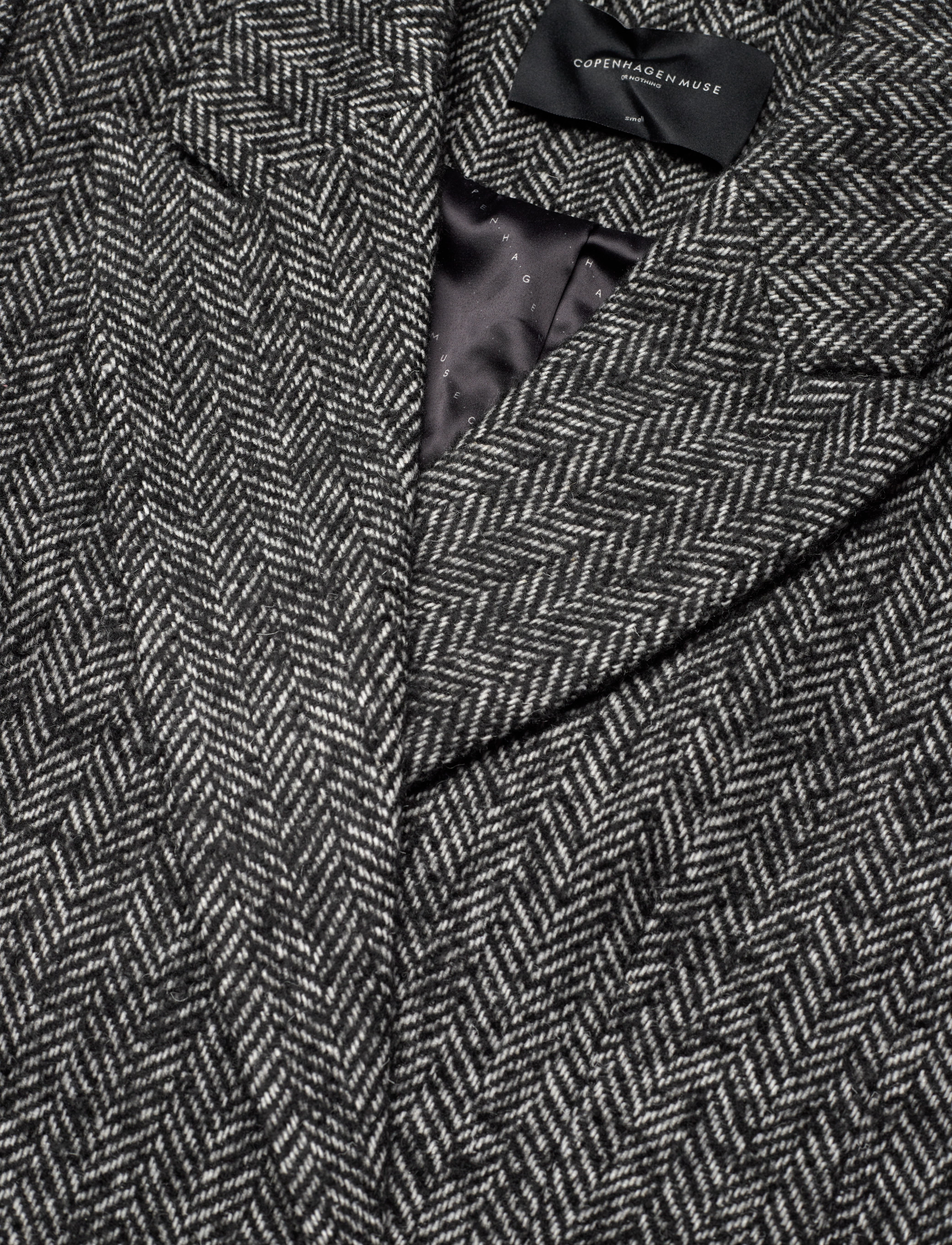 Copenhagen Muse - CMYAN-COAT - uldfrakker - black w. jet stream - 4