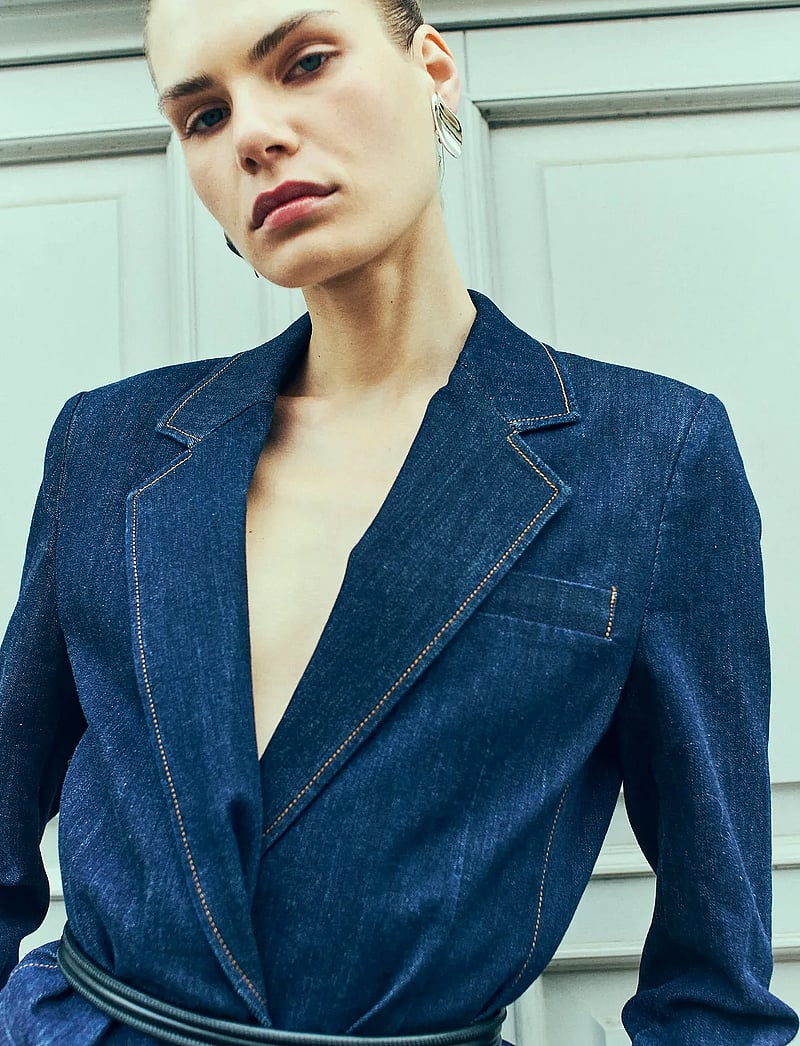 Copenhagen Muse - CMJEAN-BLAZER - enkeltradede blazere - dark blue wash - 4