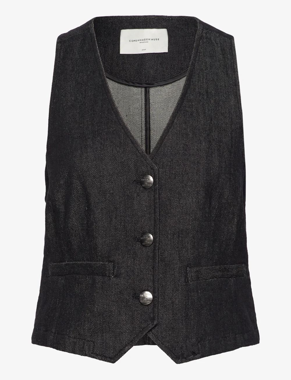 Copenhagen Muse - CMJEAN-WAISTCOAT - teksavestid - washed black - 0
