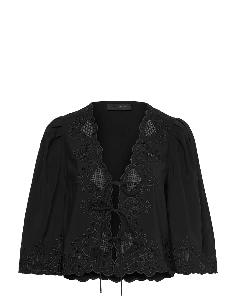 Copenhagen Muse - CMMADELYN-BLOUSE - kurzämlige blusen - black - 1
