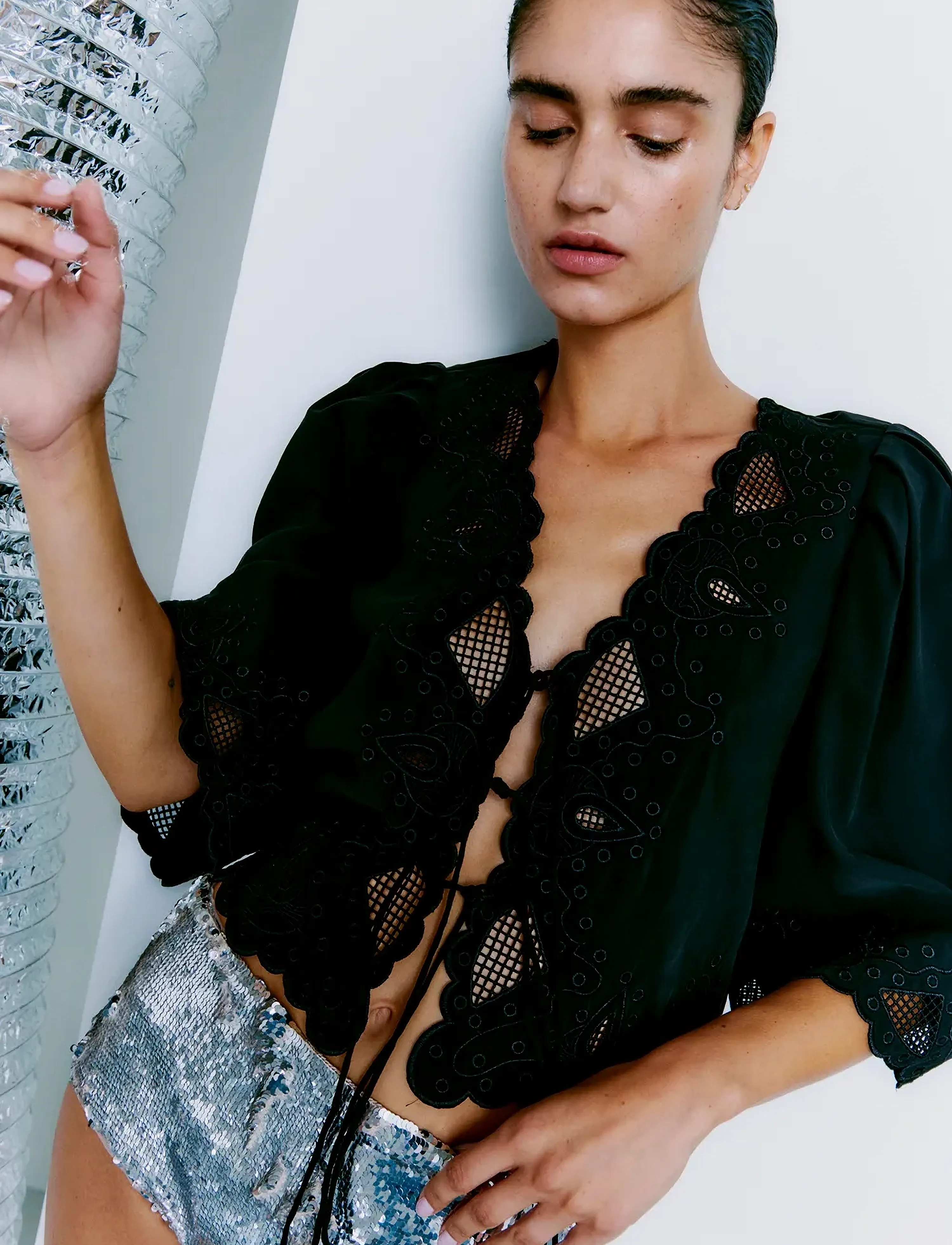 Copenhagen Muse - CMMADELYN-BLOUSE - kortærmede bluser - black - 4