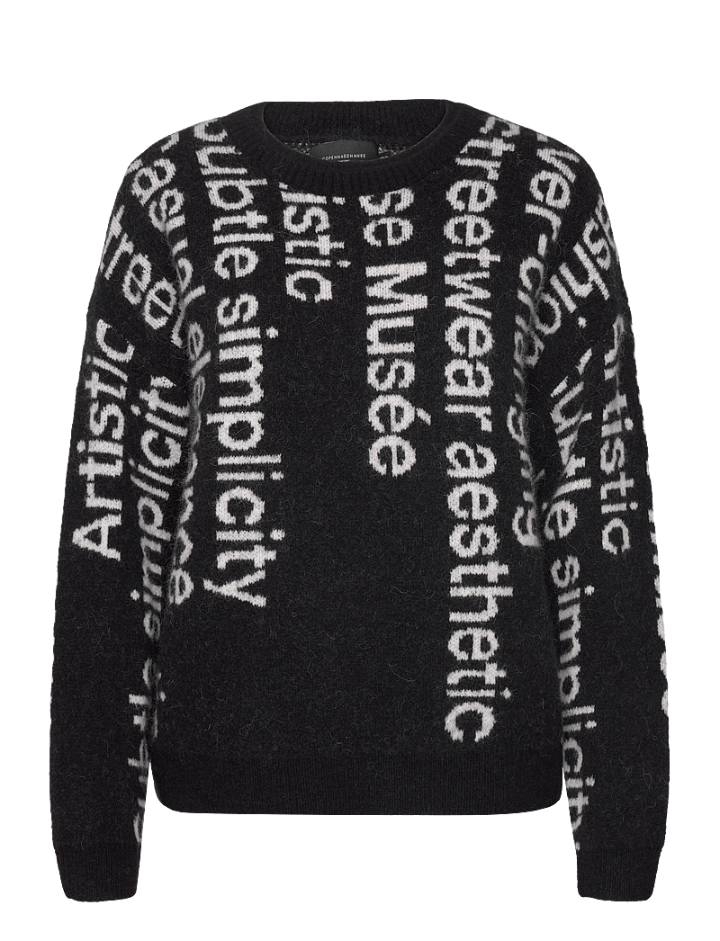 Copenhagen Muse - CMIBRA-PULLOVER - stickade tröjor - black w. jet stream melange - 1