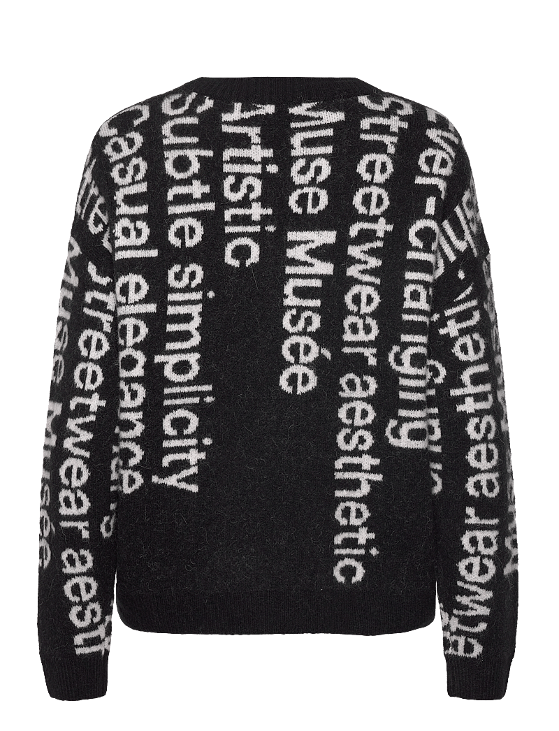 Copenhagen Muse - CMIBRA-PULLOVER - stickade tröjor - black w. jet stream melange - 2