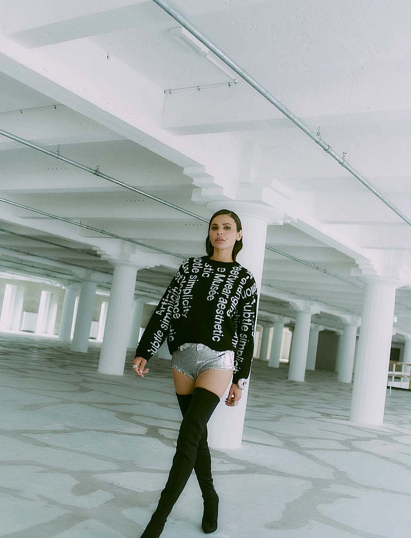 Copenhagen Muse - CMIBRA-PULLOVER - stickade tröjor - black w. jet stream melange - 3