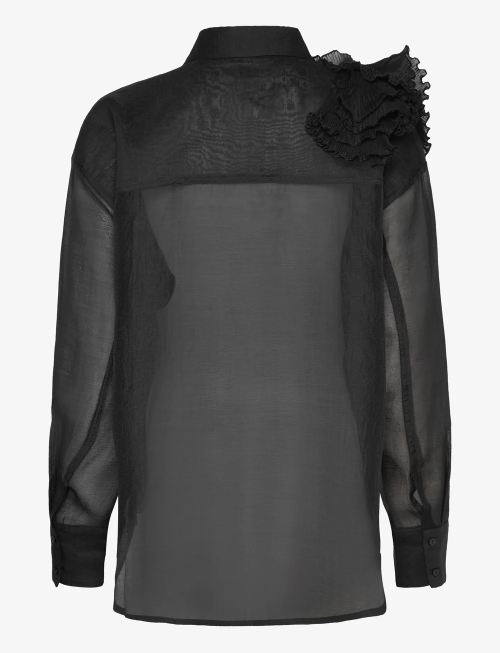 Copenhagen Muse - CMBLUEBELL-FRILL-SHIRT - langærmede skjorter - black - 1