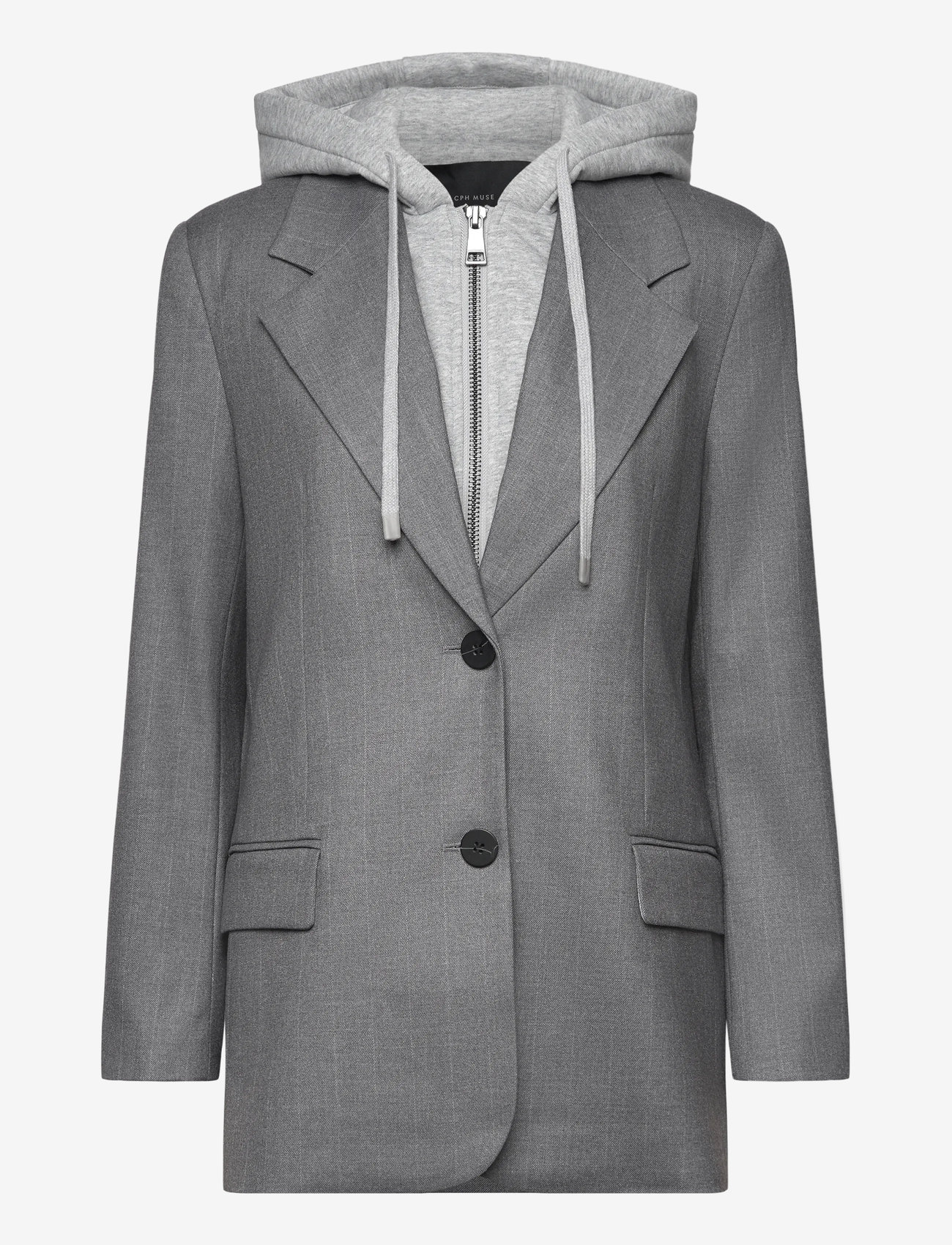 Copenhagen Muse - CMTAILOR-HOODIE-BLAZER - einreihige blazer - light grey melange - 1
