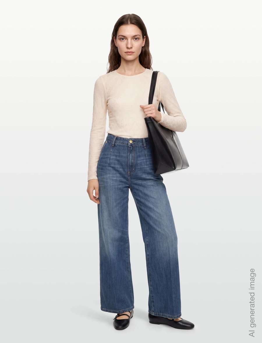 Copenhagen Muse - CMHANNA-TOP - long-sleeved tops - jet stream - 0