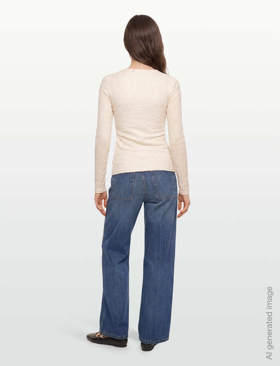 Copenhagen Muse - CMHANNA-TOP - long-sleeved tops - jet stream - 4