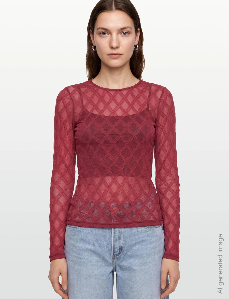 Copenhagen Muse - CMHANNA-TOP - långärmade toppar - red pear - 3