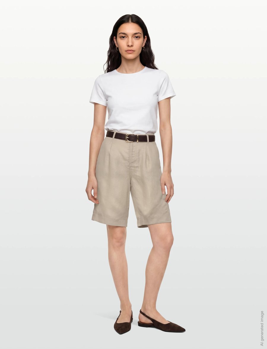 Copenhagen Muse - CMNATULI-SHORTS - leinen-shorts - oyster gray - 0