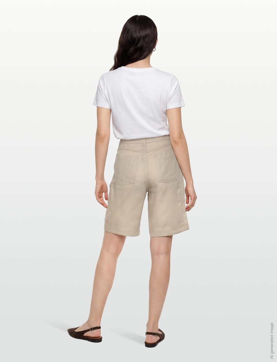 Copenhagen Muse - CMNATULI-SHORTS - leinen-shorts - oyster gray - 4