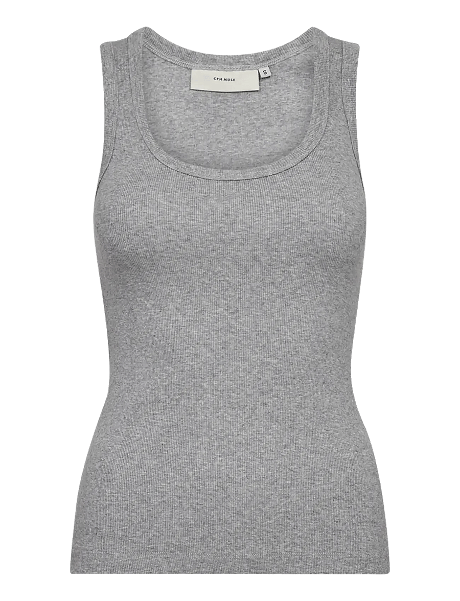 Copenhagen Muse - CMSIV-TO - sleeveless tops - light grey melange - 0