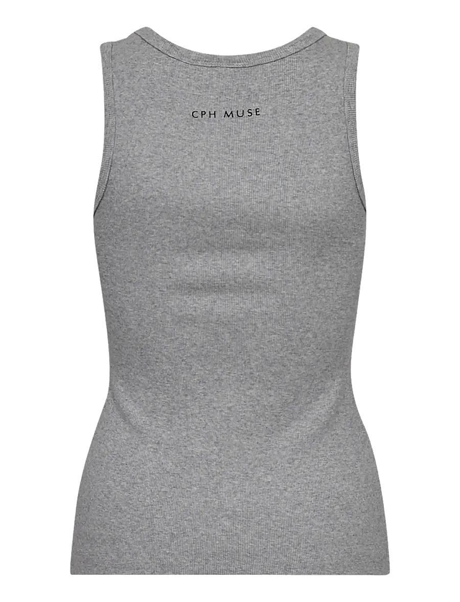 Copenhagen Muse - CMSIV-TO - sleeveless tops - light grey melange - 1