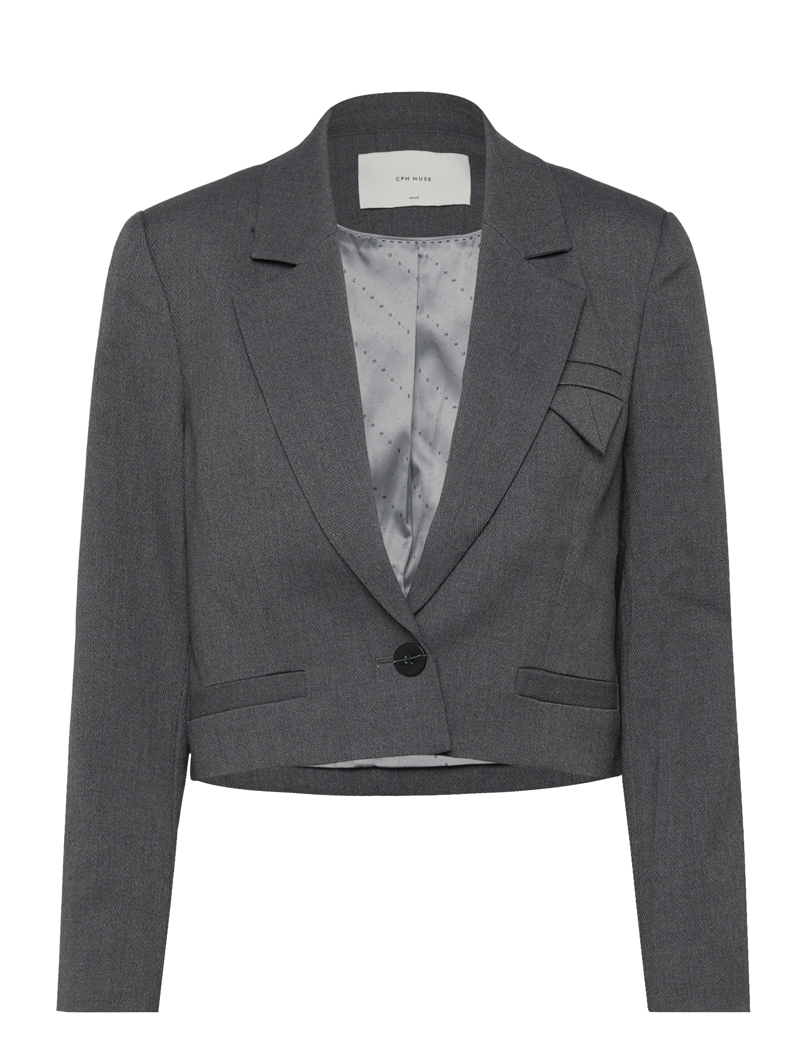 Copenhagen Muse CMTAILOR-BLAZER - Korta kavajer - MED. GREY MELANGE / grey