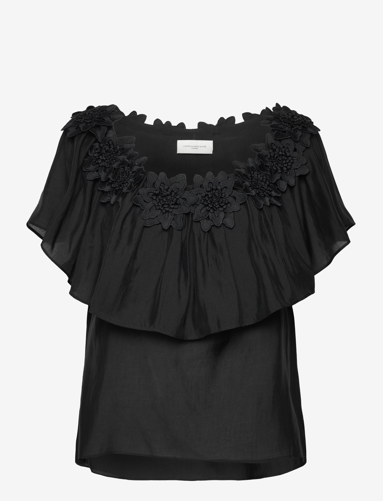 Copenhagen Muse - CMMOLLY-BLOUSE - short-sleeved blouses - black - 0