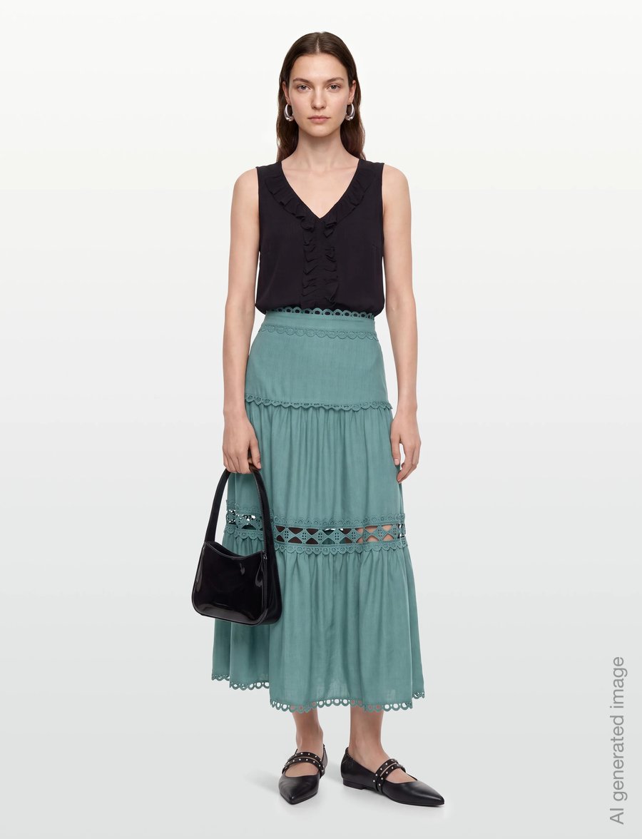 Copenhagen Muse - CMASLEAH-SKIRT - maxi röcke - arctic - 0