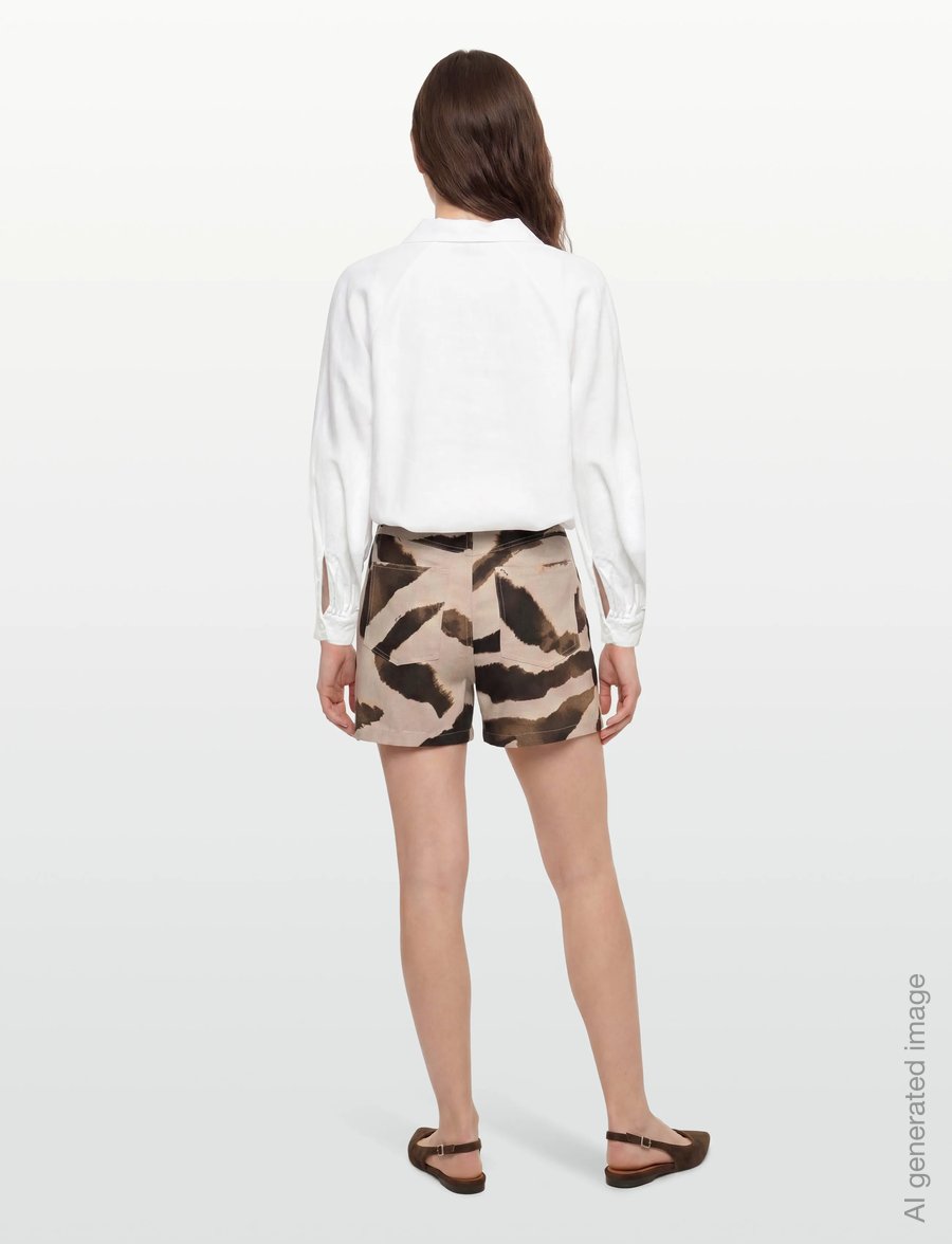 Copenhagen Muse - CMNATULI-SHORTS - lina šorti - peyote w. black - 4