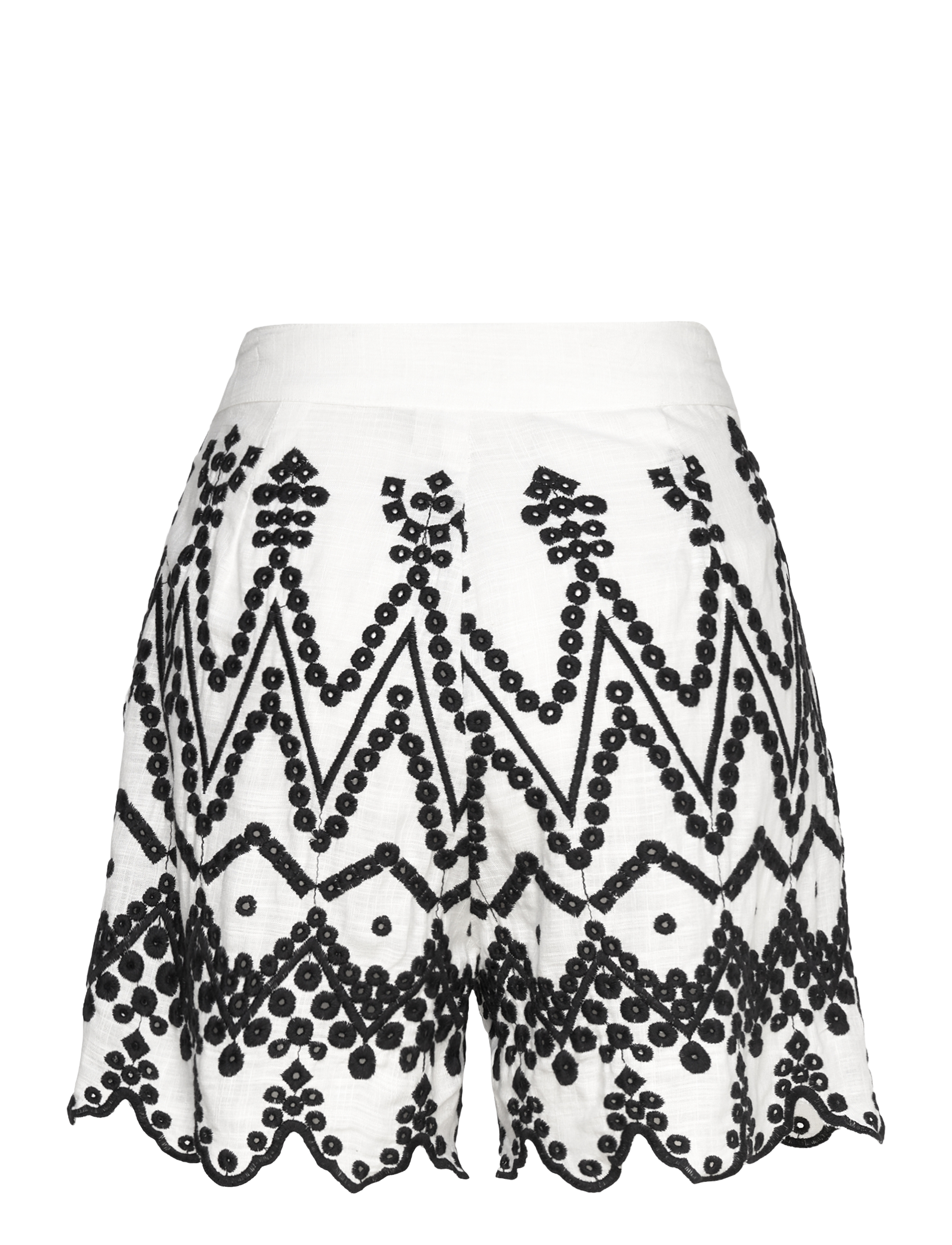 Copenhagen Muse - CMEMBROIDERY-SHORTS is a pair of high-waisted shorts in a premium material with - jet stream w. black - 1