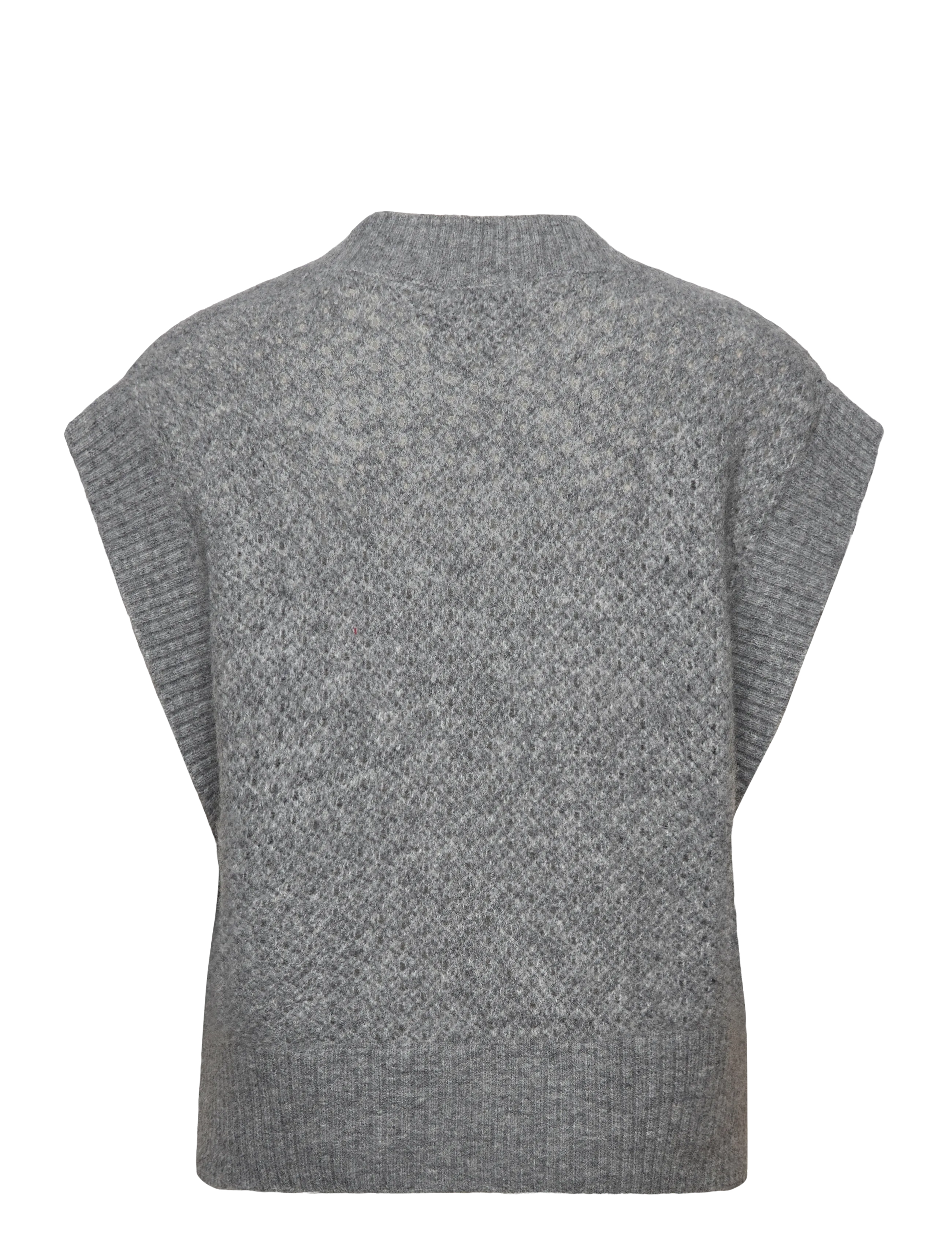 Copenhagen Muse - CMIBRA-WAISTCOAT is a knitted waistcoat in a soft material with a hole pattern, - med. grey melange - 1