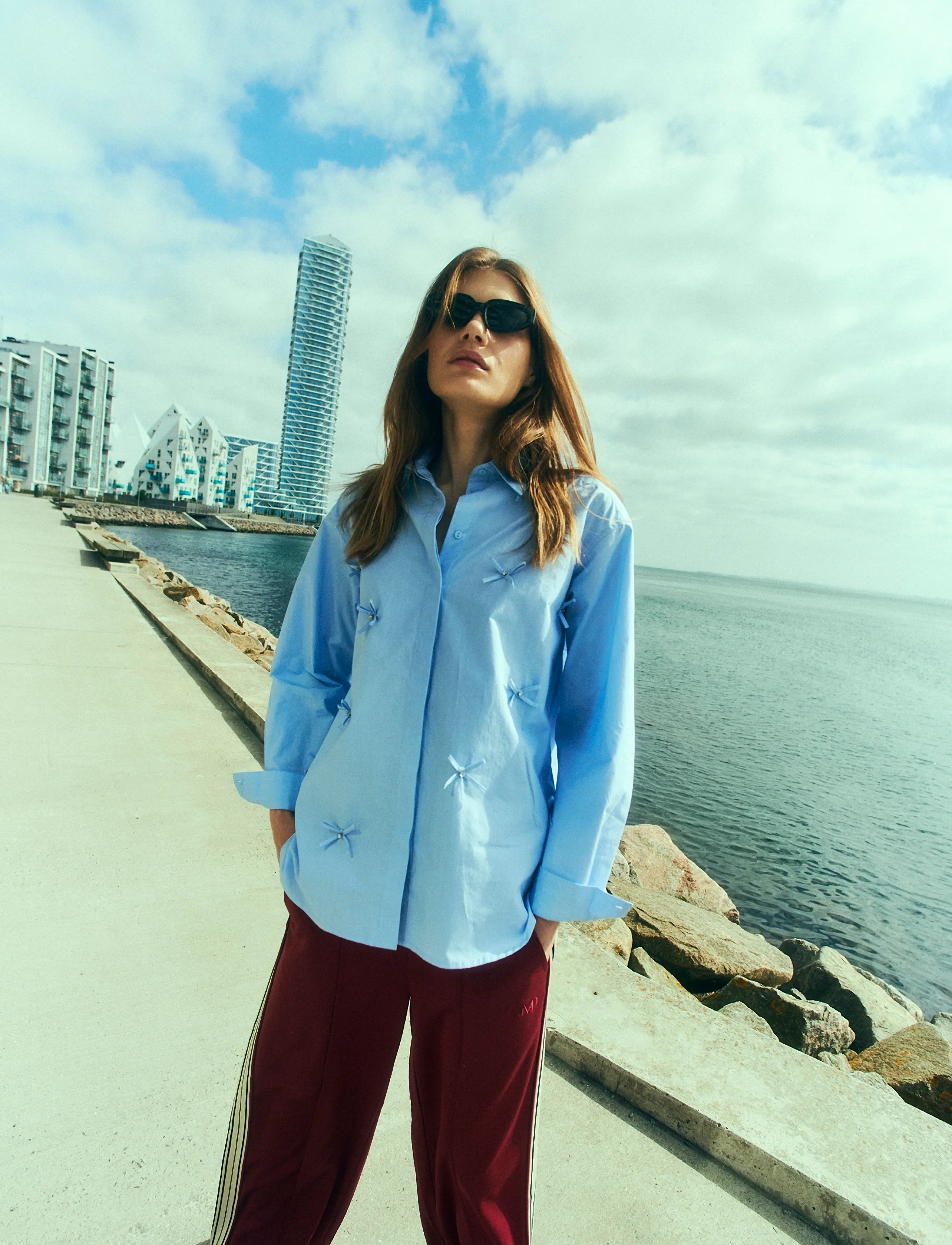 Copenhagen Muse - CMVATAN-SHIRT - pitkähihaiset kauluspaidat - cashmere blue - 0