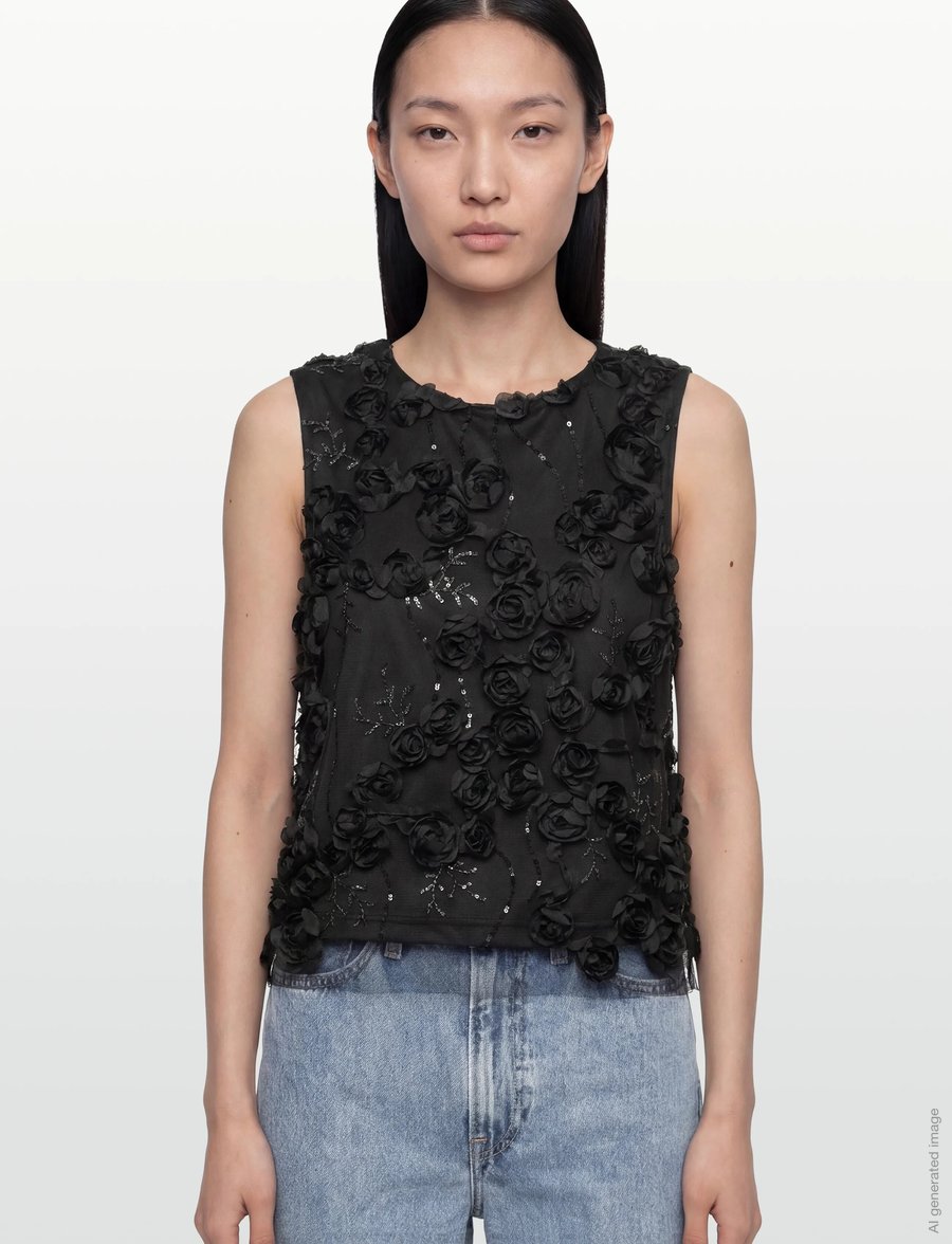 Copenhagen Muse - CMROSALY-BLOUSE - varrukateta pluusid - black - 3