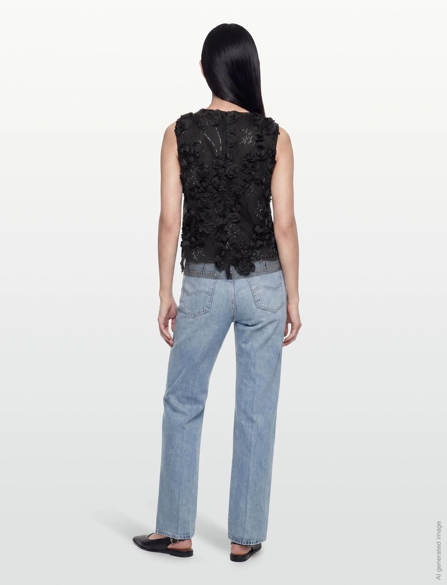 Copenhagen Muse - CMROSALY-BLOUSE - varrukateta pluusid - black - 4