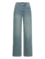 High-waisted denim pants