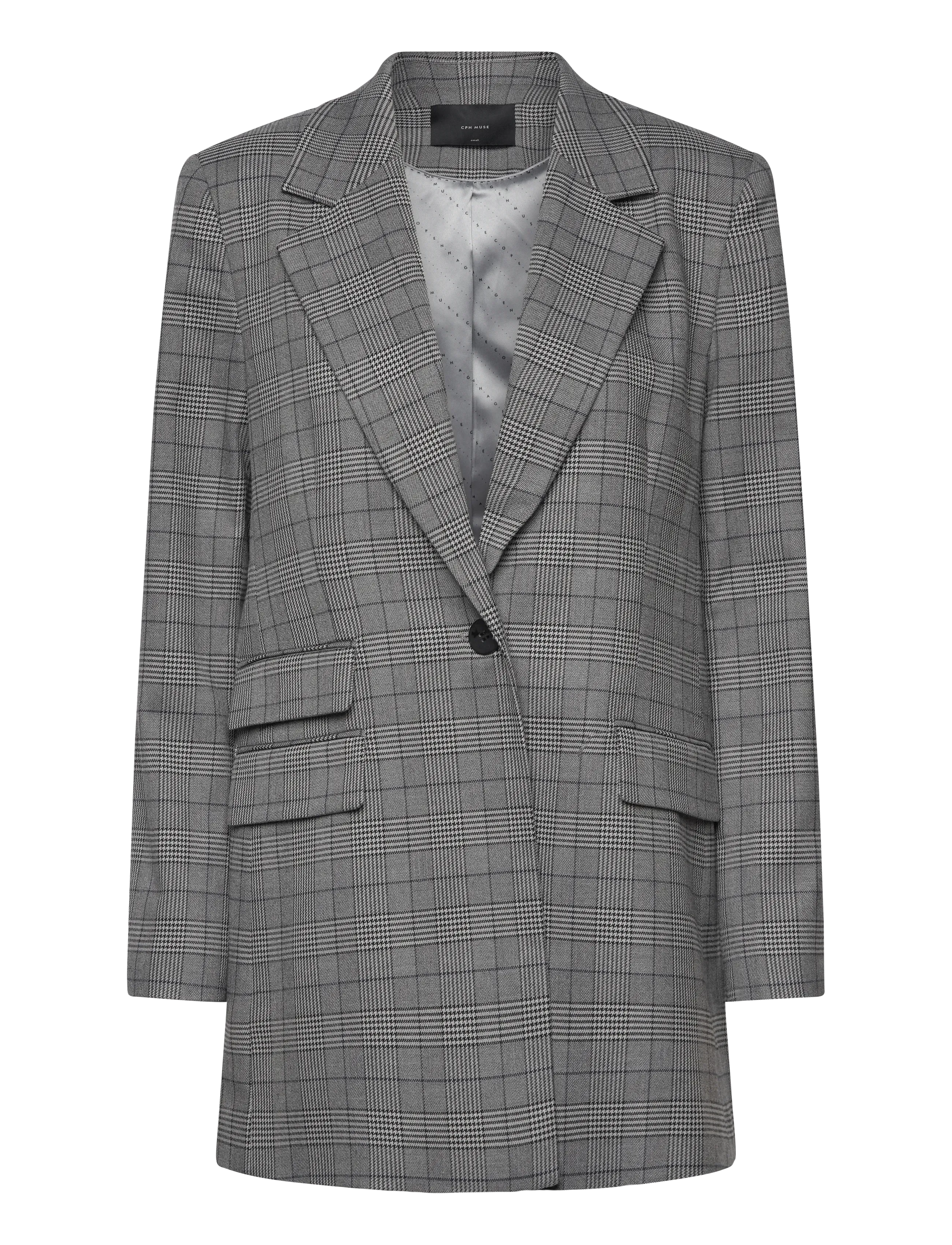 Copenhagen Muse CMTAILOR-BLAZER - Transitional Layering - BLACK W. DAPHNE / grey