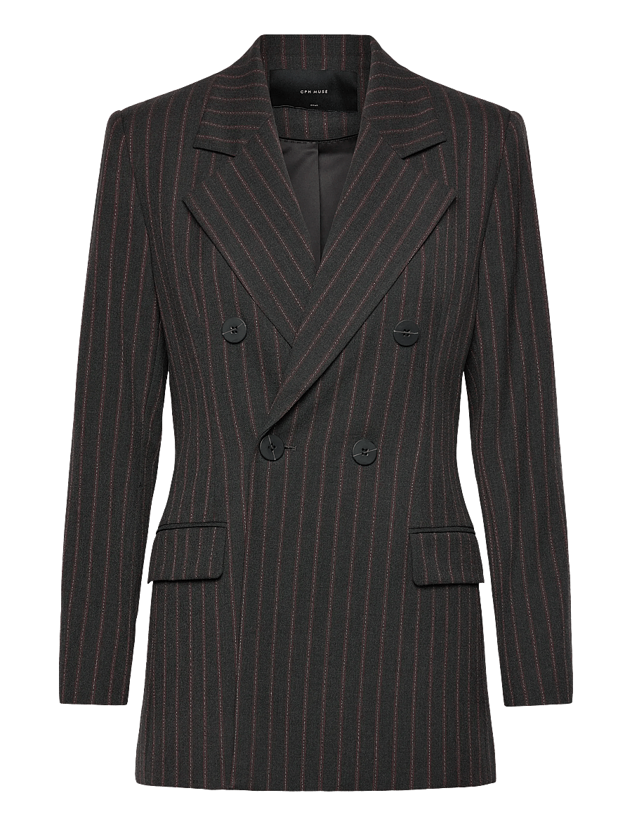 Copenhagen Muse - CMTAILOR-BLAZER - kaherealised pintsakud - black w. red pear - 1