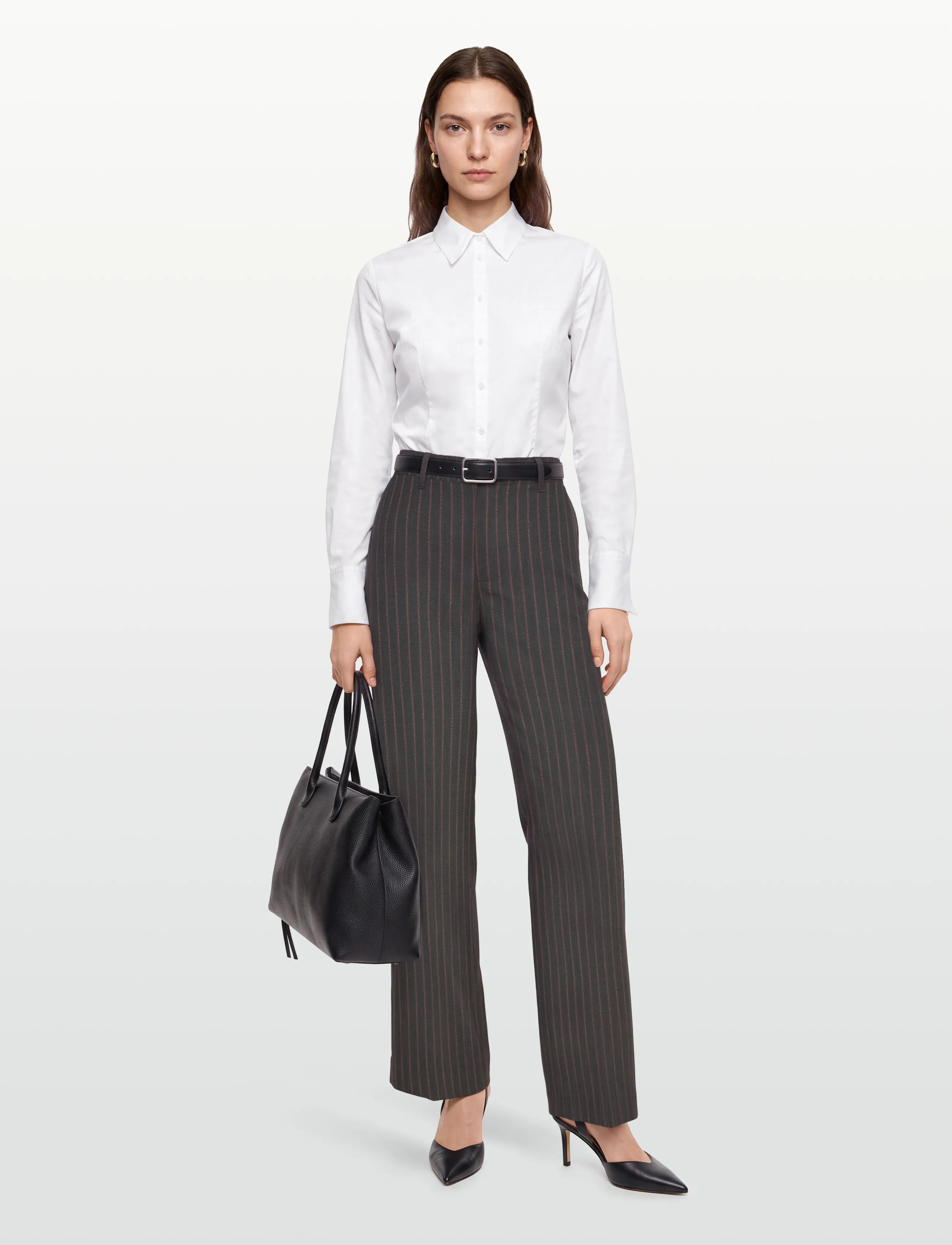 Copenhagen Muse Cmtailor-Pants Is A Pair Of High-Waisted Pants In The Iconic Tailor Material Wit, Kvinder, Højtaljede Vide Skræddersyede Bukser, Sort,