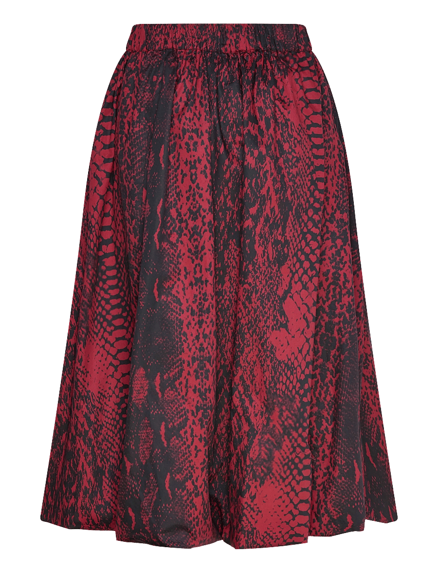 Copenhagen Muse - CMSHIRLEY-SKIRT is a balloon skirt in an premium material with elasticated back, - midiseelikud - red pear w. black - 2
