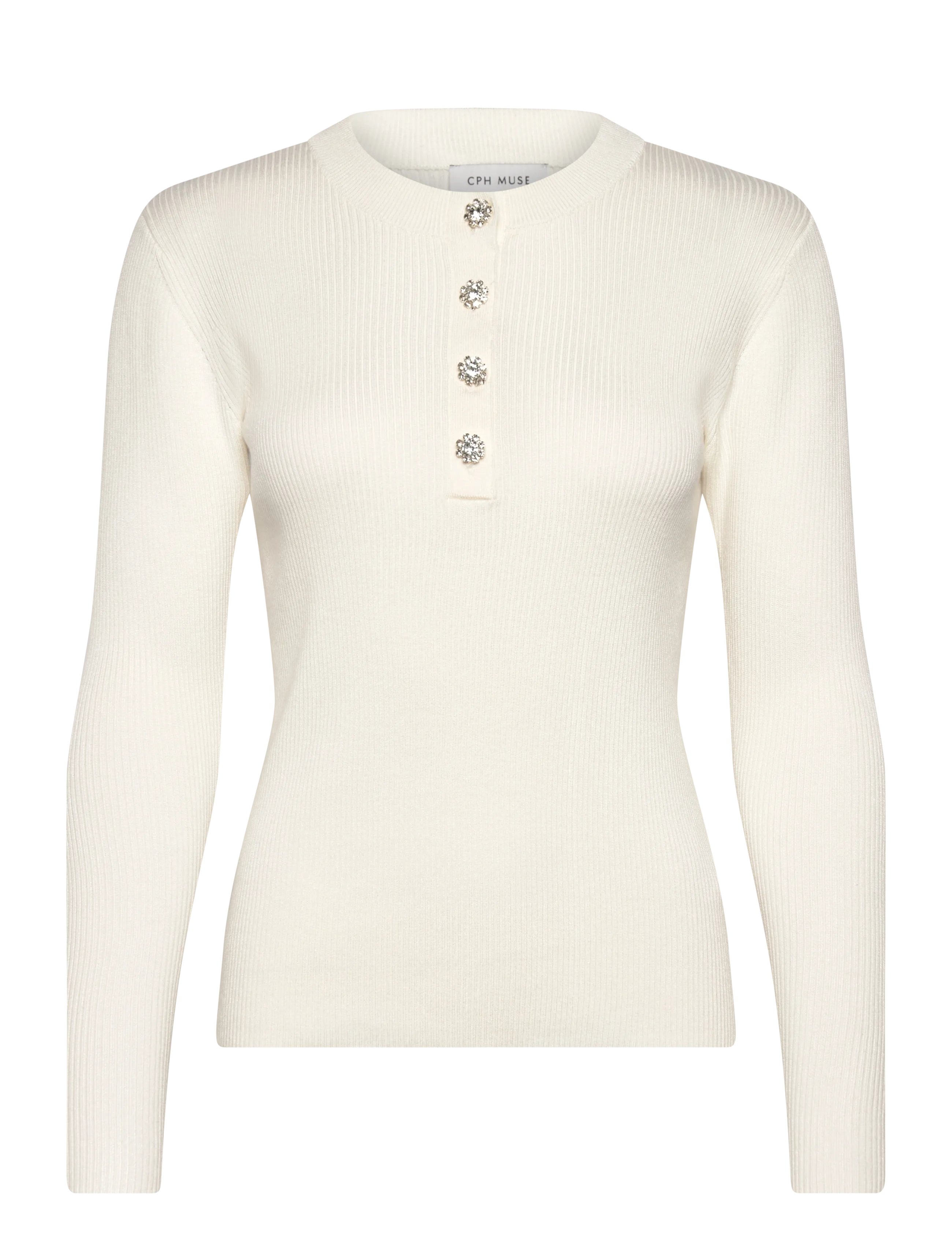Copenhagen Muse CMVERAN-PULLOVER - Transitional Layering - JET STREAM / cream