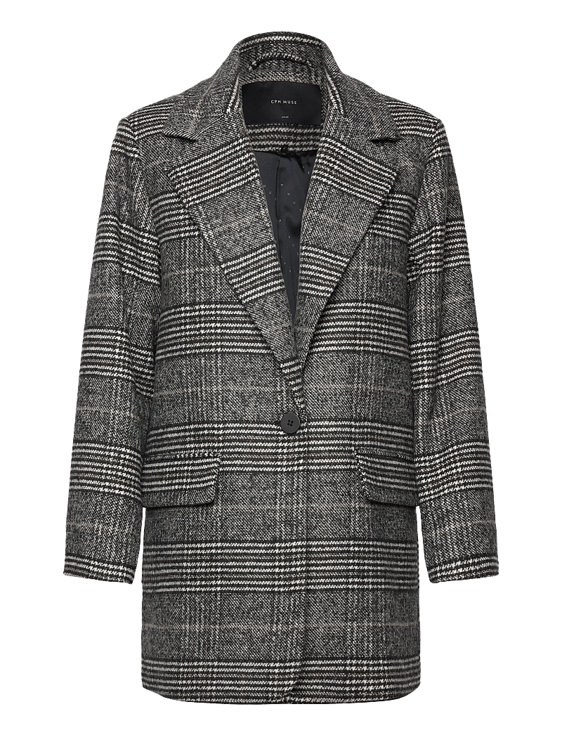 Copenhagen Muse - CMHOODIE-JACKET is a jacket in a premium wool blend with a logo printed lining, - vinterjakker - black w. jet stream - 3