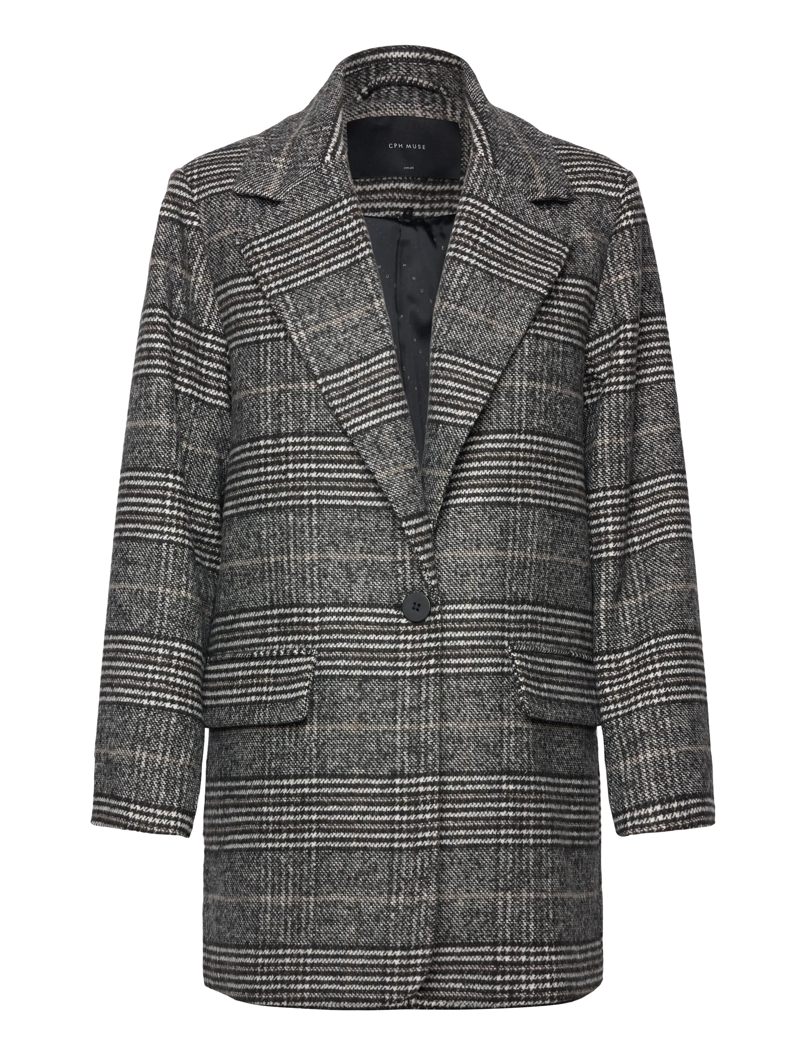 Copenhagen Muse - CMHOODIE-JACKET is a jacket in a premium wool blend with a logo printed lining, - vinterjakker - black w. jet stream - 3