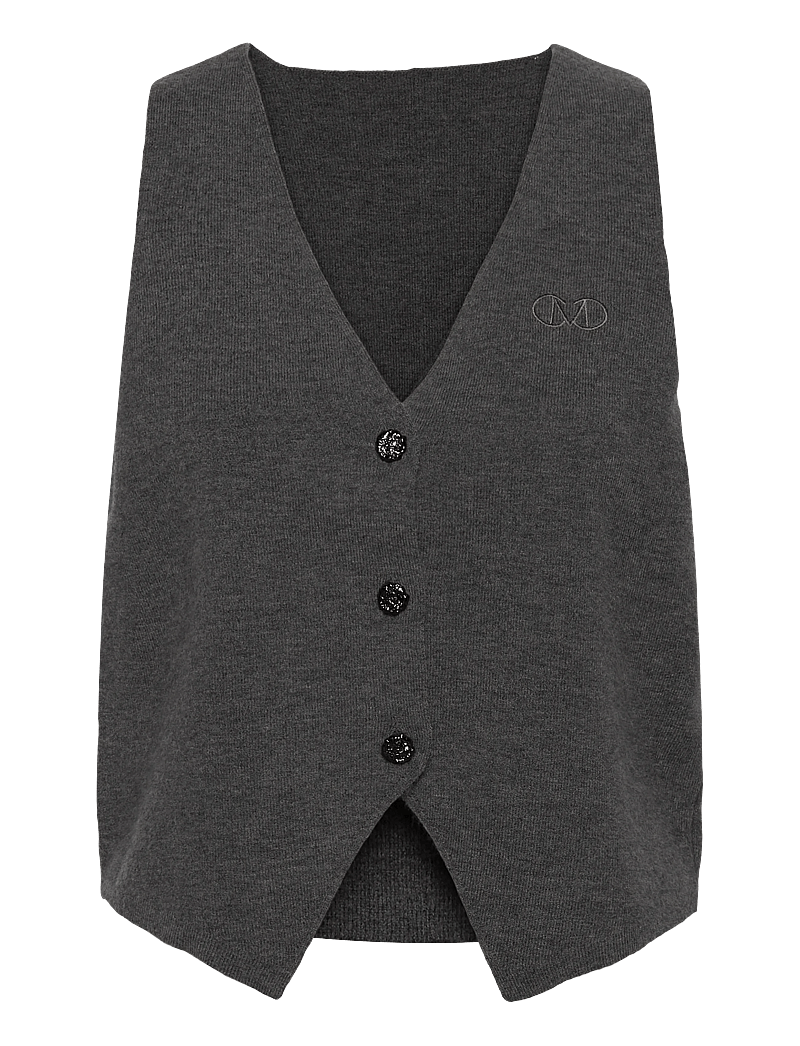 Copenhagen Muse - CMZINA-WAISTCOAT - gestrickte westen - dark grey melange - 1
