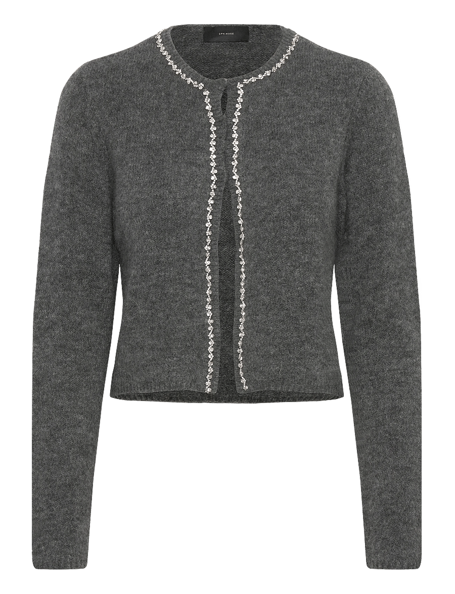 Copenhagen Muse - CMIBRA-CARDIGAN - strickjacken - dark grey melange - 0