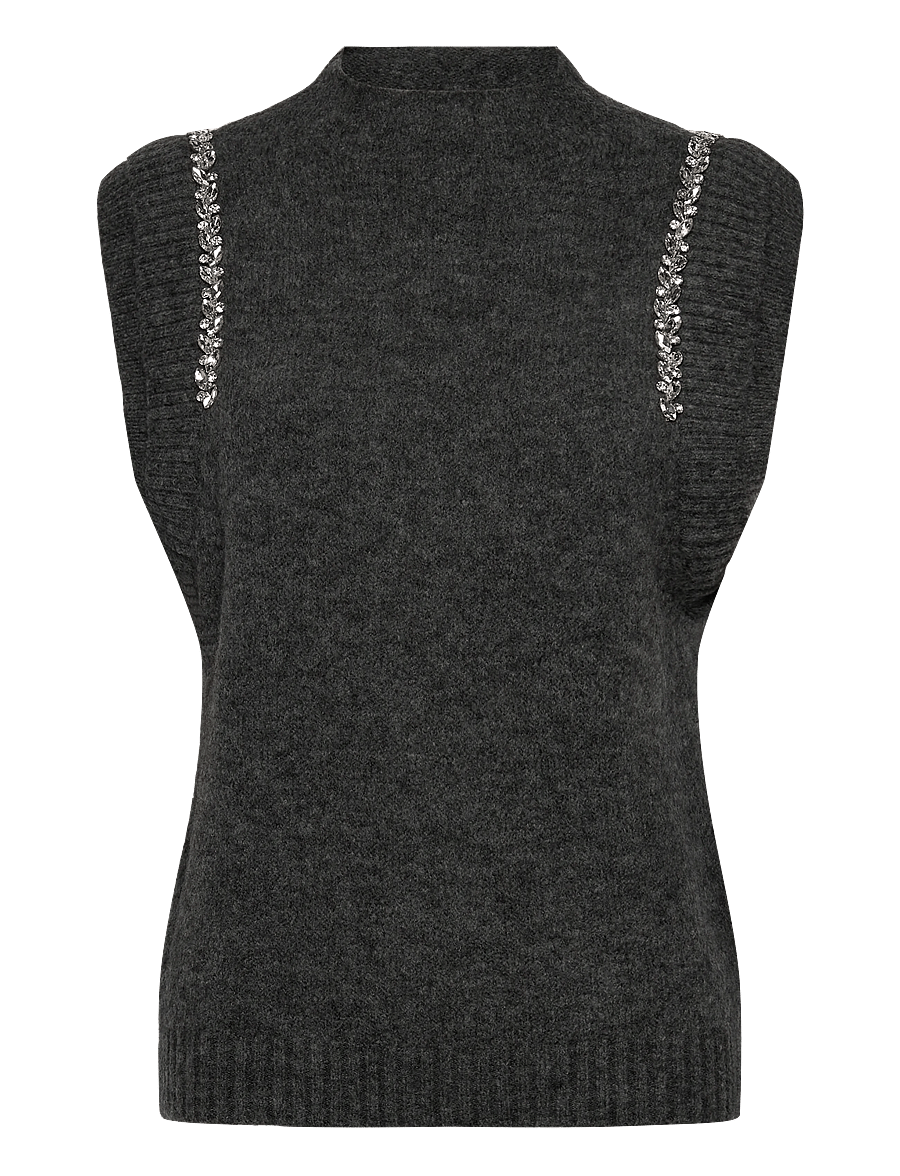 Copenhagen Muse - CMIBRA-WAISTCOAT - strickwesten - dark grey melange - 1