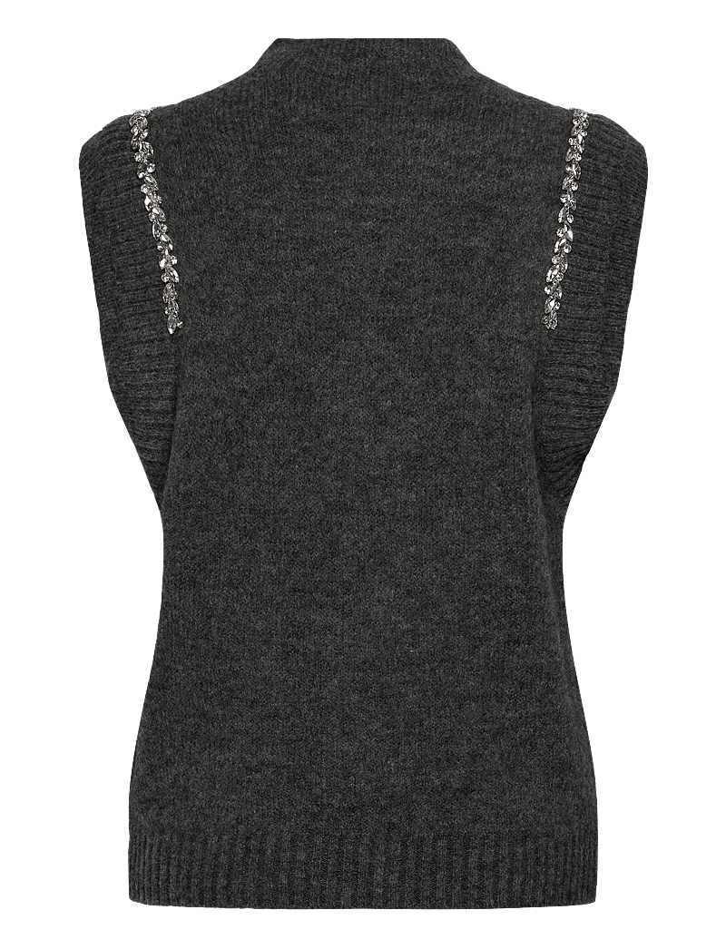 Copenhagen Muse - CMIBRA-WAISTCOAT - gestrickte westen - dark grey melange - 2