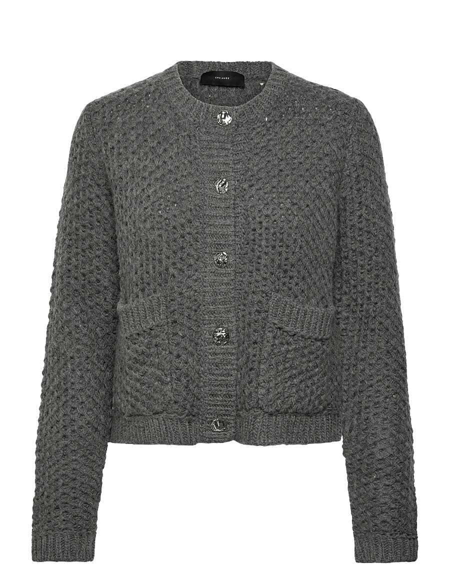 Copenhagen Muse - CMCOLETTE-CARDIGAN - strickjacken - dark grey melange - 0