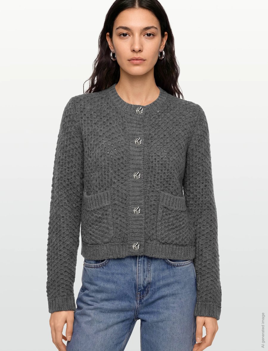 Copenhagen Muse - CMCOLETTE-CARDIGAN - strickjacken - dark grey melange - 3