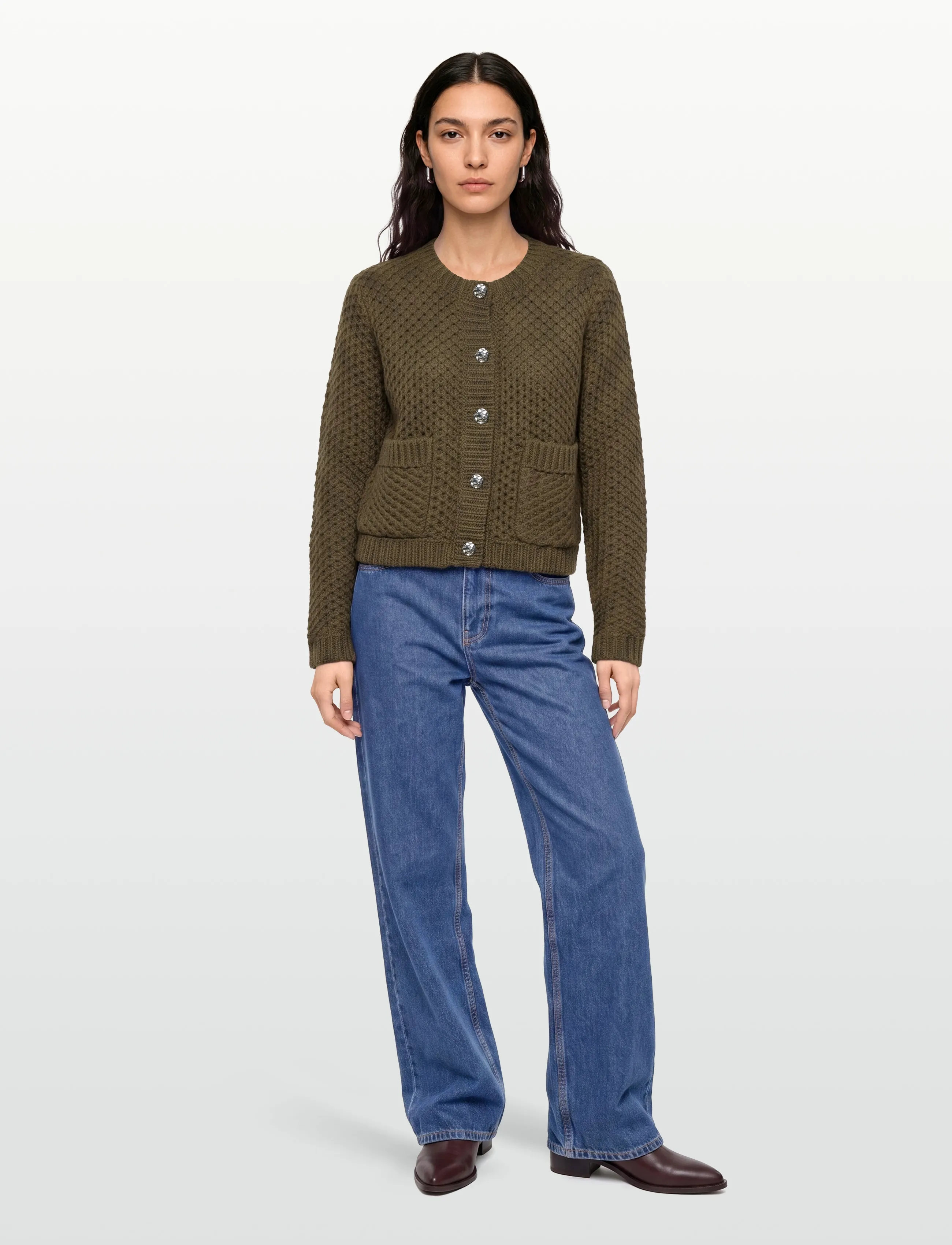 Copenhagen Muse cmcolette-Cardigan, M, Khaki green, Strik > Cardigans, Dame
