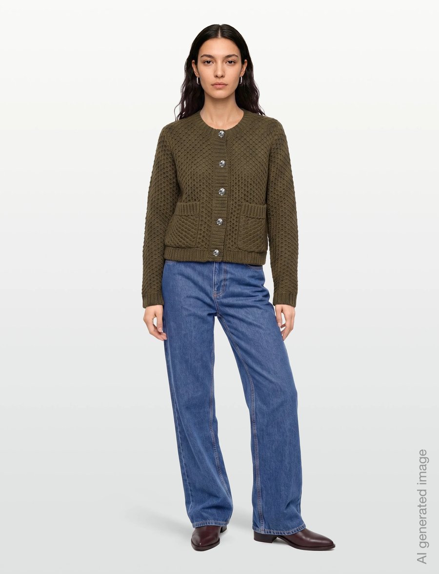 Copenhagen Muse - CMCOLETTE-CARDIGAN - strickjacken - dark olive - 0