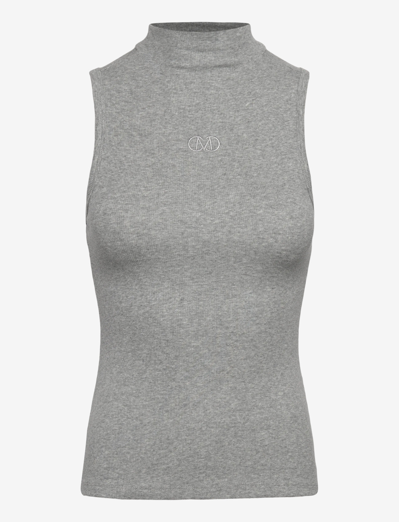Copenhagen Muse - CMSIV-TOP is a tight-fitting top in a thick and stretchy material with a ribbed - Ärmellose tops - light grey melange - 0