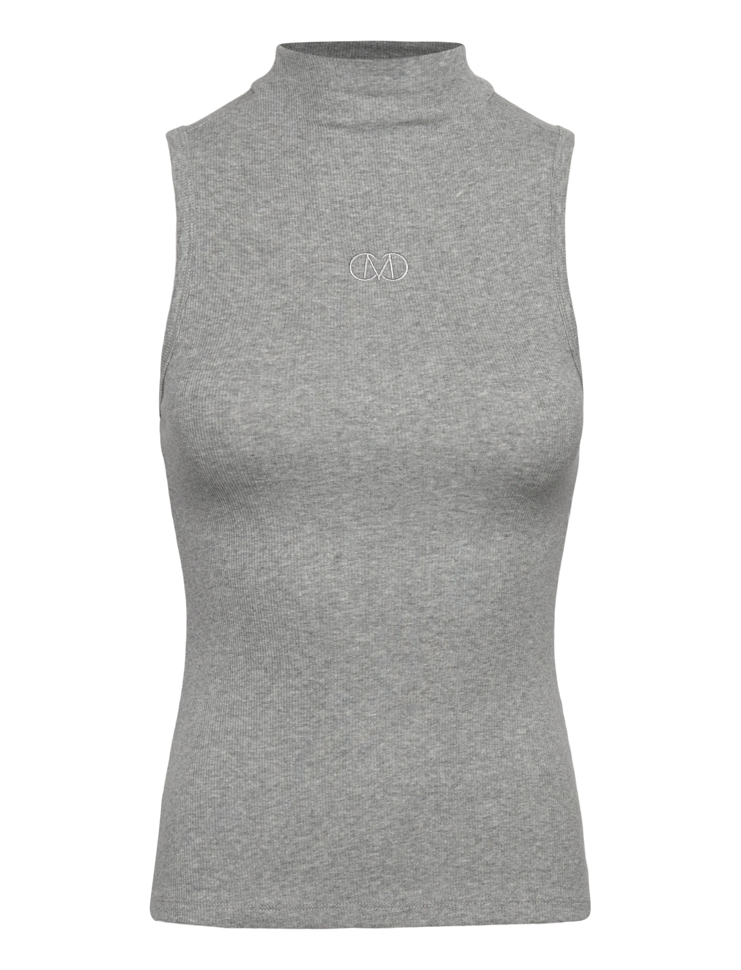 CMSIV-TOP is a tight-fitting top in a thick and stretchy material with a ribbed - LIGHT GREY MELANGE