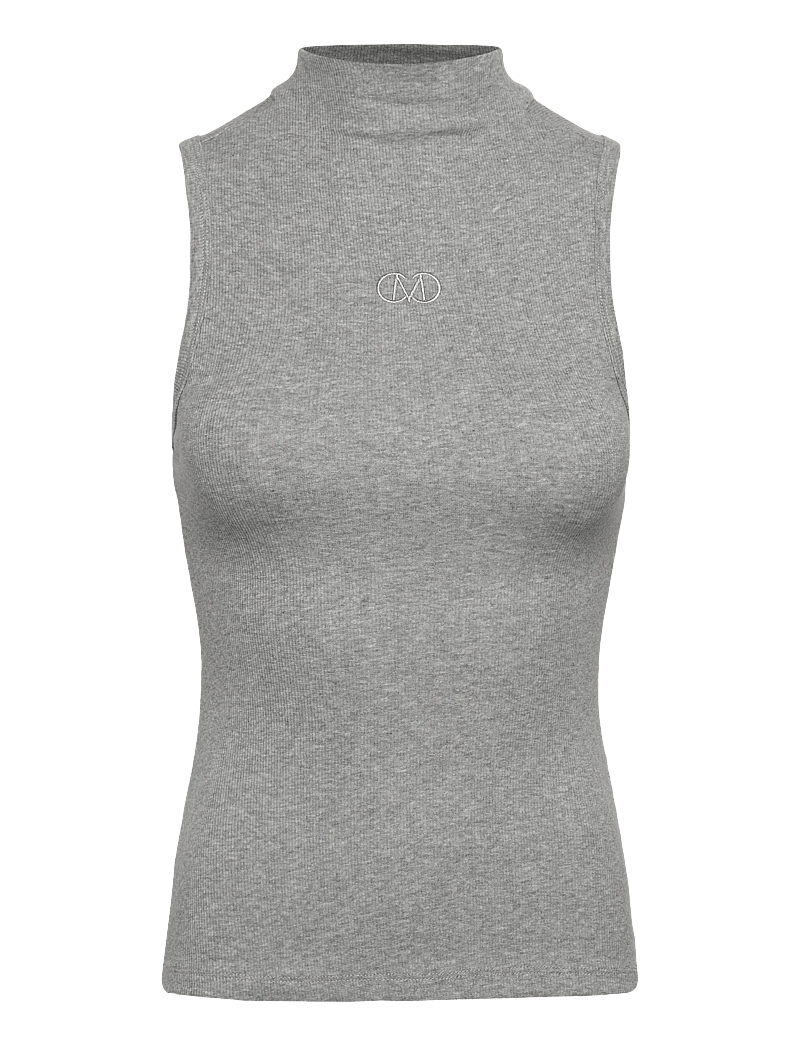 Copenhagen Muse - CMSIV-TOP is a tight-fitting top in a thick and stretchy material with a ribbed - linnen - light grey melange - 0