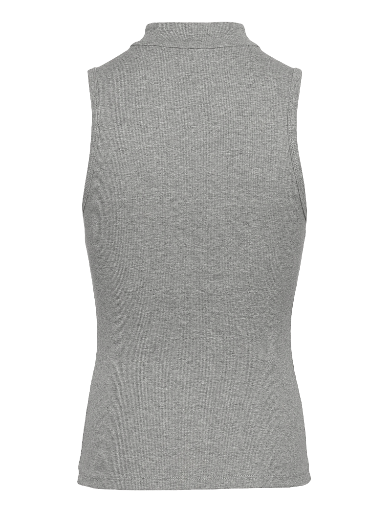 Copenhagen Muse - CMSIV-TOP is a tight-fitting top in a thick and stretchy material with a ribbed - linnen - light grey melange - 1