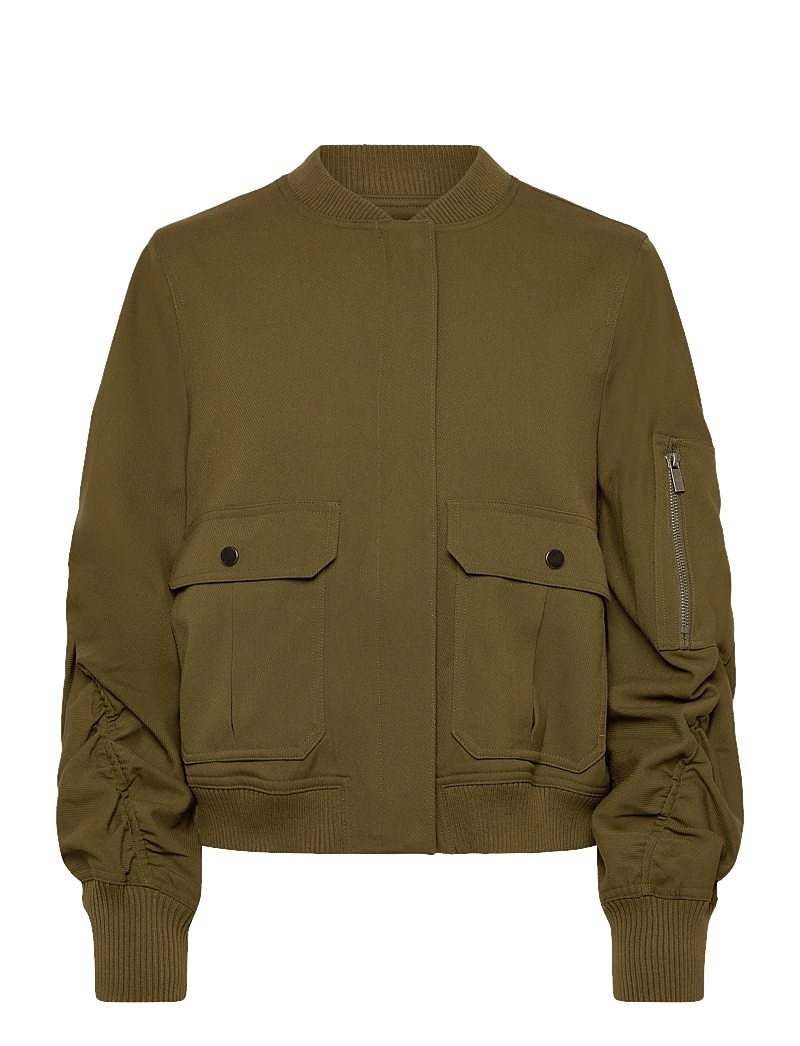 Copenhagen Muse - CMTAILOR-JACKET is a bomber jacket in a premium material with a logo printed lin - tunna jackor - dark olive - 0