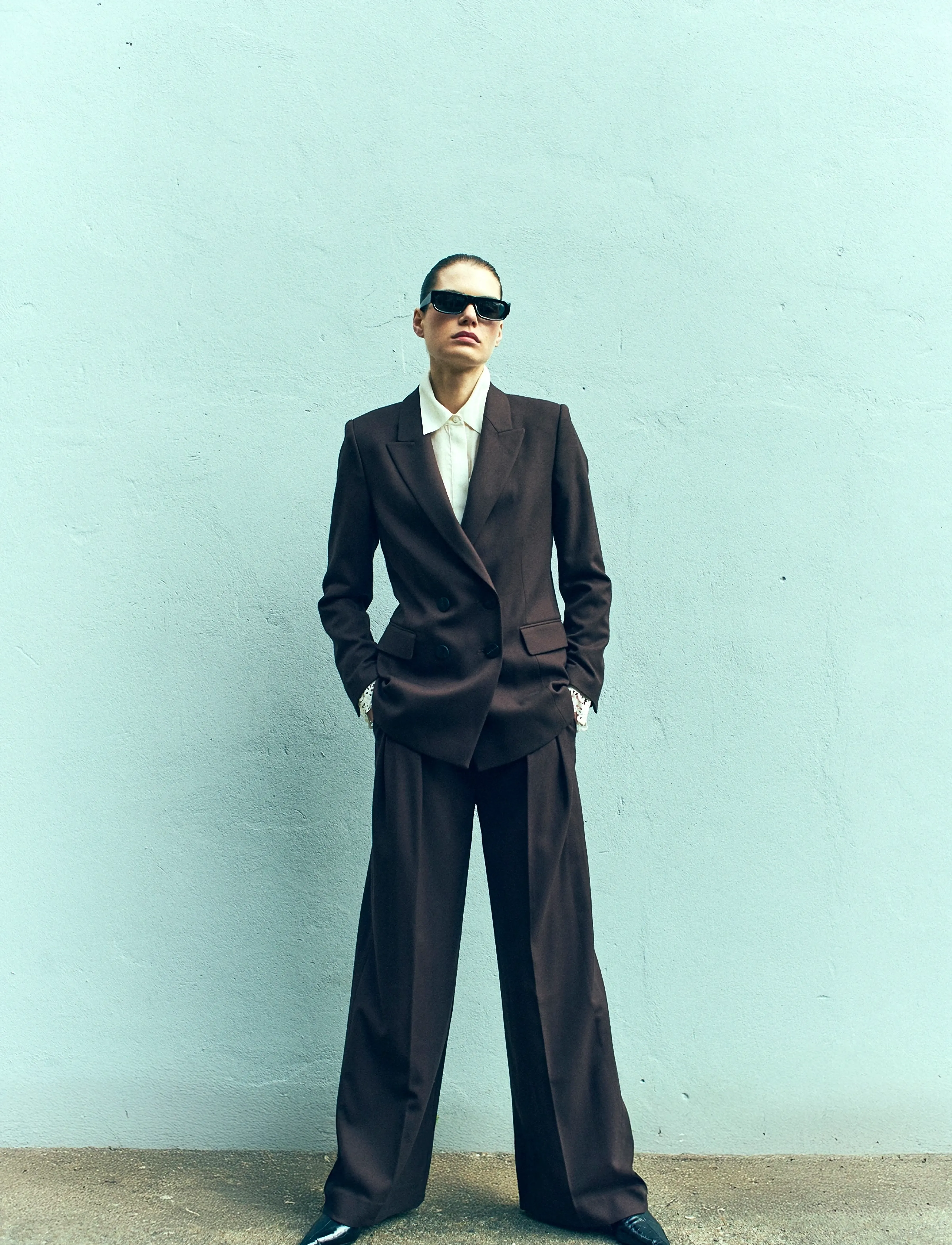 Copenhagen Muse cmtailor-Pants Is A Pair Of High Waisted Pants In A Premium Material With A Conc, M, Brown, Bukser > Brede Ben, Dame